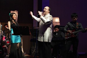 JP Montilla sings with the Industry Band